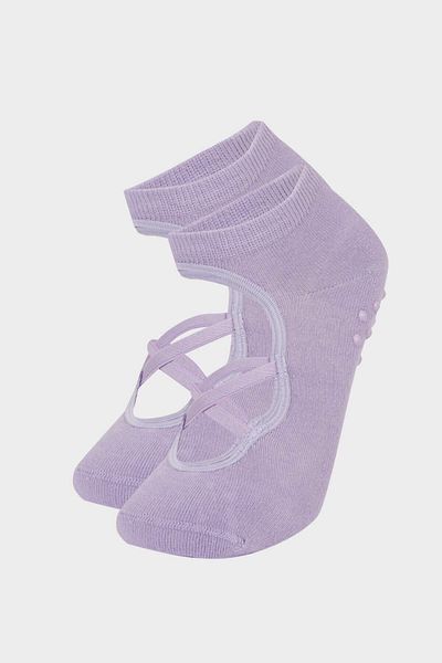 DeFacto Women's 2-Piece Cotton Pilates Socks A6887Axns