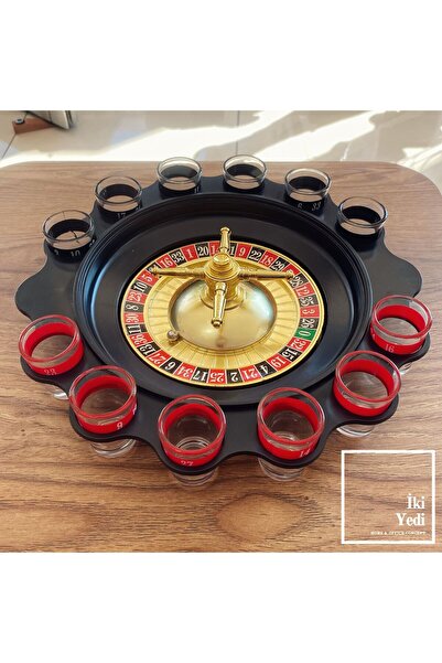 77 Roulette 12'li Rulet Shot Oyunu Eğlence Parti Eğlencesi Yılbaşı Doğum Günü After Party Masa Oyunu