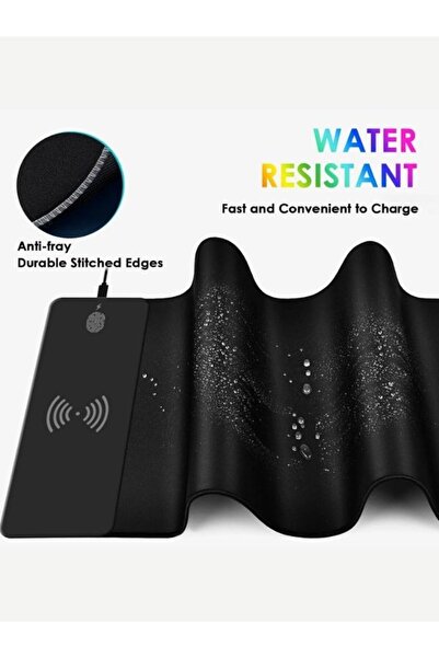 online shopping dsg store 30×80 cm RGB Oyun Mouse Pad – 10 W Kablosuz Şarj, 14 Modlu - Su Geçirmez, Kaymaz Taban