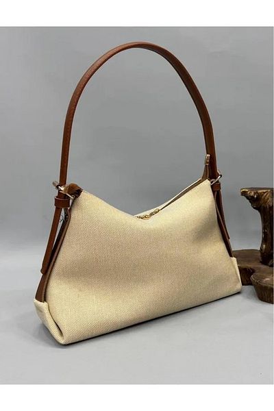 Rivina Women's Linen Fabric Hand & Shoulder Bag – Natural Looking Summer Model