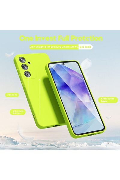 Samsung Soft Touch Case, slim, ALC Mobile, anti-shock, compatible with Samsung Galaxy A16, Neon Green Tpu