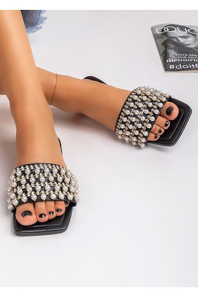 starlike Women's black slippers A063