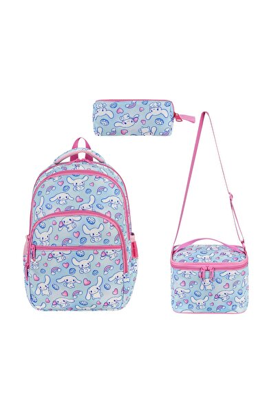 KumOziShop Cinnamoroll Baskılı Okul Çantası Termal Beslenme ve Kalemlik Seti
