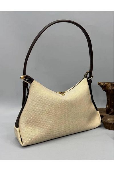 Rivina Women's Linen Fabric Hand & Shoulder Bag – Natural Looking Summer Model