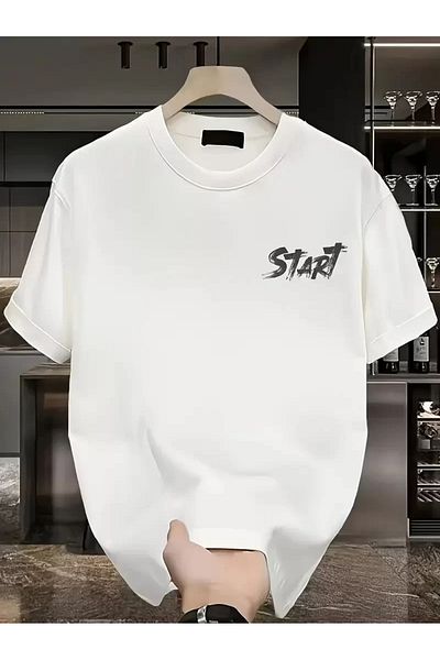 MODA CS 20/1 Compack Compack Start All Over Printed Oversize Crew Neck κοντομάνικο καλοκαιρινό μπλουζάκι - Λευκό