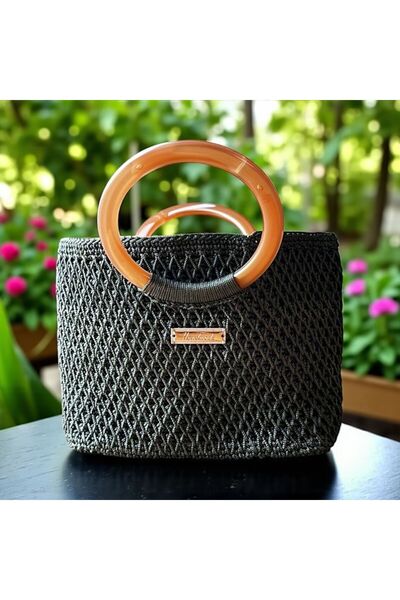 claro El Yapımı Makrome İp Örgülü El Çantası