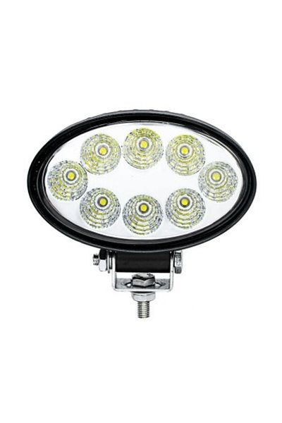 Xenon Bright LED Auto Offroad Projector Oval 24W/12V-24V, 1800 Lumens, Flood Beam 90 degrees
