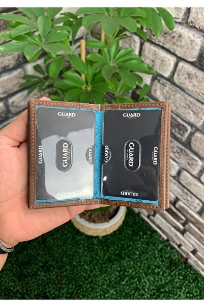 GUARD Antique Brown Genuine Leather Men's / Women's Card Holder P1169