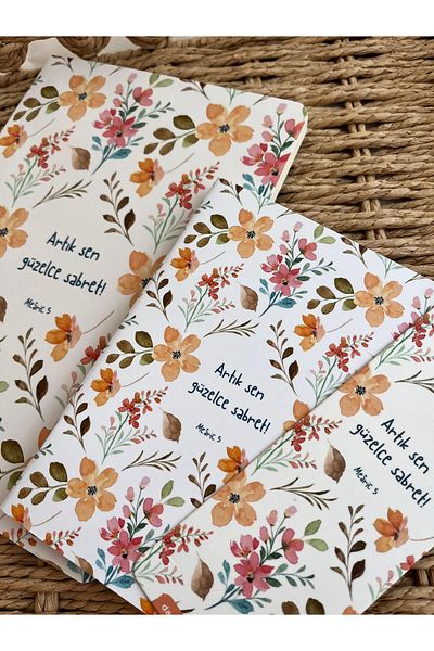 EMKSHOP Islamic Design Striped Notebook Notepad Bookmark Set Set (Verses Hadiths Are Placed on Each Page)