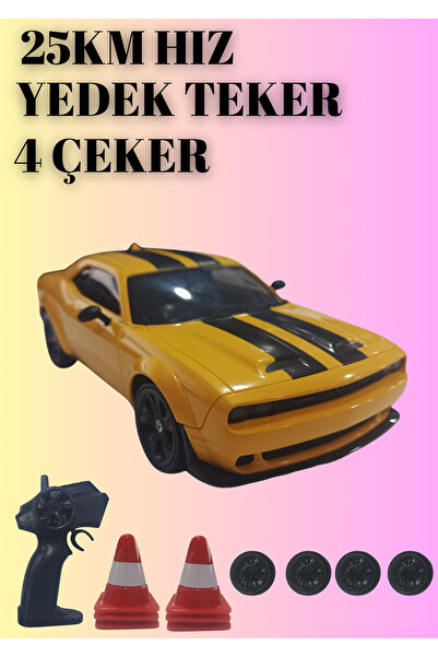 Boratila Toys 25KM Hız Yapan 2.4Ghz Dodge Challenger Görünümlü Şarjlı Uzaktan Kumandalı Drift Araba