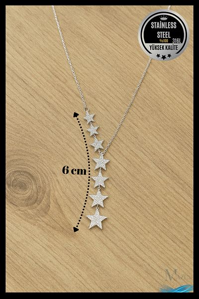 MAZEN Star Figured Y Necklace |   316L Steel |   Elegant Design with Sparkle Without Tarnish |   Gold & Silver Color