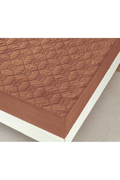 OEM Bed Sheet and 2 Pillowcases, Quilted Topper, Velvet, 180x200cm, Brown