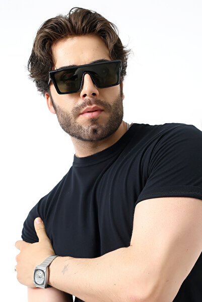 Lozzo Men's Unibody Polarized Black Sunglasses 23020 C2 P