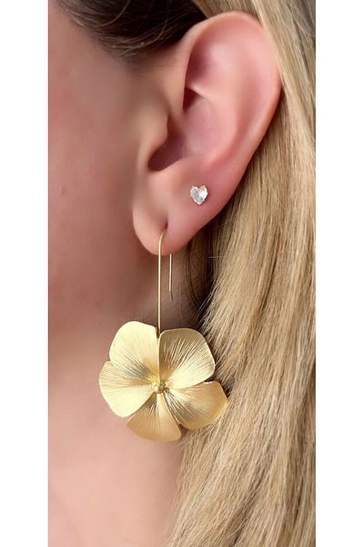 Store Diva Charm Special Gold Plate Flower Earrings