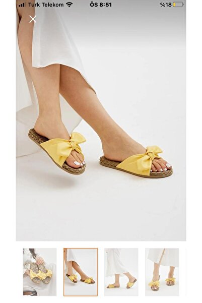 rabellashoes rabella fiyonk detaylı 2025 modası sarısı terlik