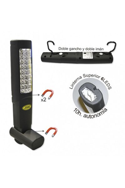 JBM Portable Work Lamp 24+6 LEDs Double Magnetic Holder and Metal Base JBM