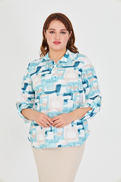 Ayhanlar Collection Цветна риза с мотиви, подходяща за ежедневно носене