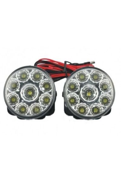 Xenon Bright Round daytime running lights 9 led*0.5W 12V