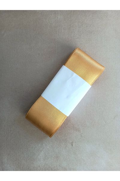 yörük tuhafiye Gold Yellow Satin Ribbon 6 cm 10 Meters One Ball,Satin,Seten,Bebe Wide Ribbon,Kurdale Jewelry Ribbon