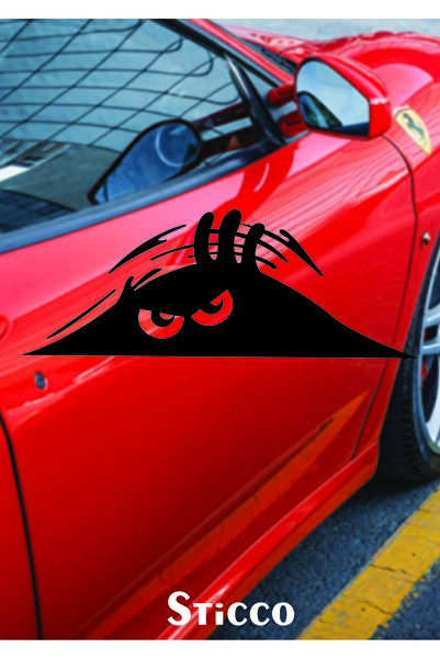 Sticco Bagajdan Bakan Adam Oto Sticker Araba Sticker 20 x 9 cm Siyah