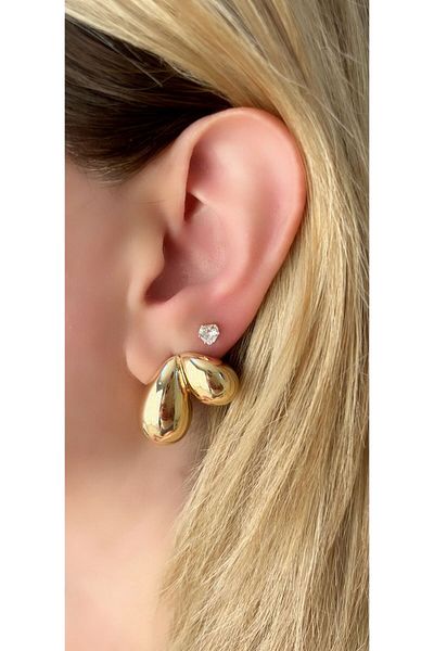 Store Diva Charm Brand Model Double Drop Earrings