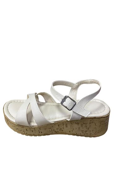 Shoes Pantofi de vară cu toc cu pană pentru damă, cu talpă groasă, cu bretele încrucișate