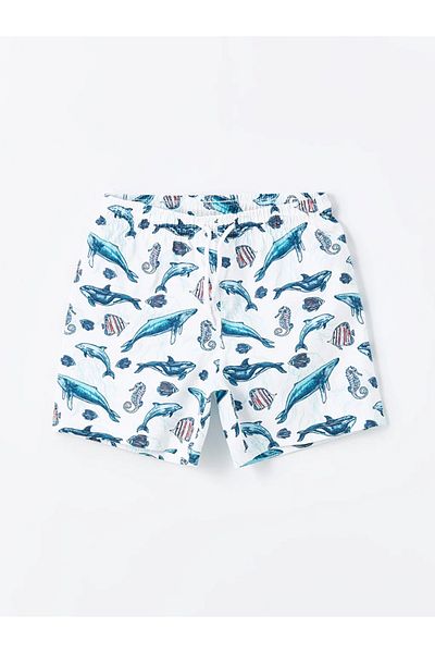LC Waikiki Lcw Kids White Quick Dry Uv Protection Boys Swim Shorts
