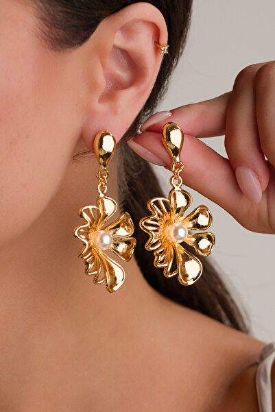 MRK Kadın Sallantılı İncili Flower Çiçek Küpe