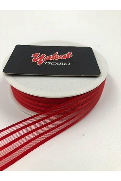 Fiyonks Atölye Bohça Ornament Dowry Bride 20 Meters Striped Organza Ribbon Design Ribbon