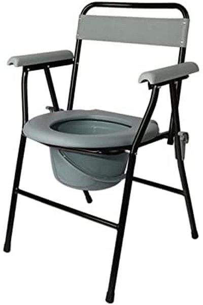 Generic ISTOVO Convenient Toilet Chair Potty Chair With Bucket Elder Backrest Collapsible Armchair Thickened