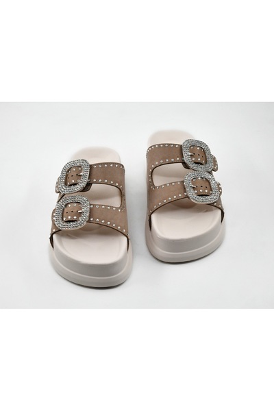 NOADESİGN Noâ Women's Black Stone Big Buckle Eva Slippers