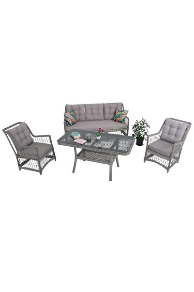 ReHome LaVida Bahçe Oturma Takımı | Rattan Bahçe Balkon Takımı | 3+1+1 ve Sehpa