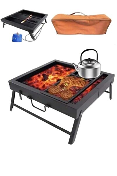 Generic Portable charcoal grill suitable for trips and camping - Black
