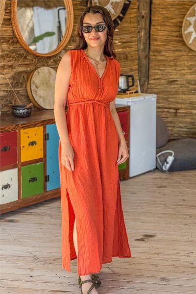 Miss Boheme Tile Color Cleopatra Hair Braided Muslin Dress