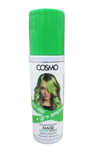 Cosmo رذاذ لون الشعر المؤقت باللون الأخضر للجنسين 100 مل