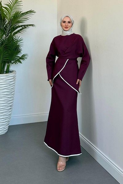 MERVEN AKYÜZ Σετ φούστα Cormel Cross Plum