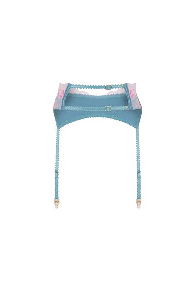 Feu De Elu Blume Turquoise Satin Lace Detailed Garter
