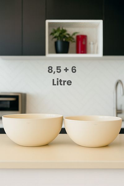 Melkan Home Large Size Round Bowl Set, Salad Bowl, Fruit Vegetable Bowl |   Bpa Free, Dough Basin, 2 Pieces