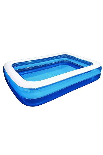 OEM Inflatable Family Pool 200x150x55 cm, 2 Rings, Durable PVC, Children/Adults, Easy to Assemble