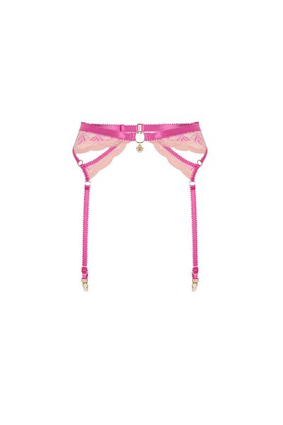 Feu De Elu Fleur Pink Lace Garter