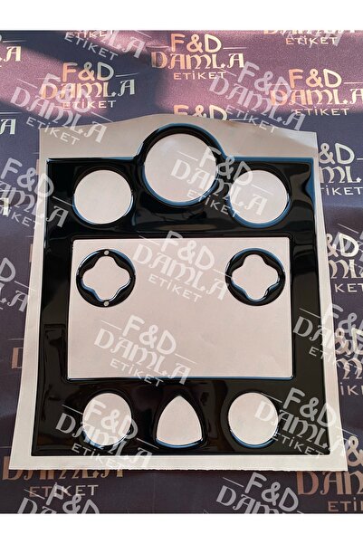 FD Damla Etiket غطاء شاشة مكيف الهواء الرقمي لرينو ميجان 2، غطاء من خشب الماهوجني الأسود اللامع