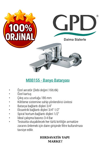 GPD Provido Mbb155 Bathroom Faucet