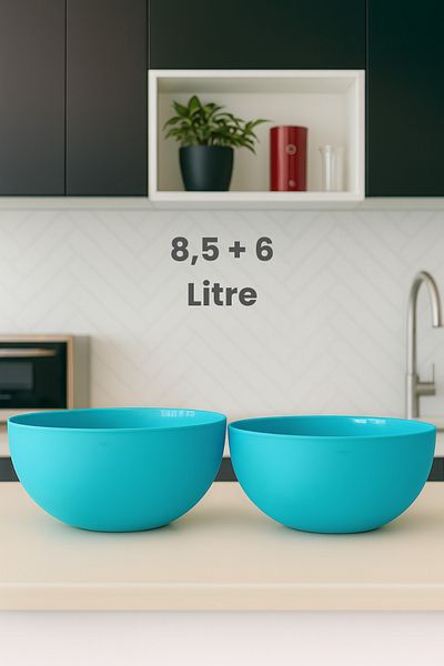 Melkan Home Large Size Round Bowl Set, Salad Bowl, Fruit Vegetable Bowl |   Bpa Free, Dough Basin, 2 Pieces