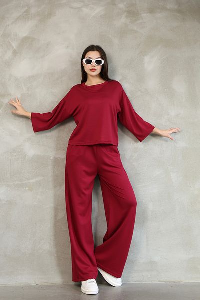 PONÇİK Women's Modal Tracksuit Set Soft Touche Short Sleeve Pocket Pants Set