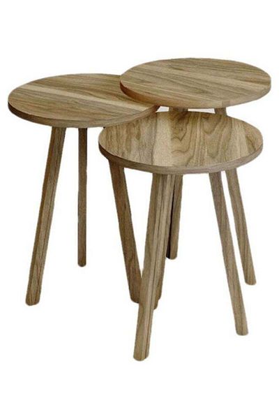 Generic 3-Piece Serving Table Set Brown
