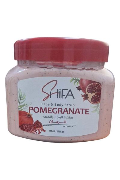 Shifa Scrub for Cleansing and Brightening Skin with Pomegranate Extract and Vitamin E 500ml