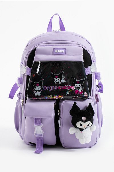 Roxy Kawaii Korean Style Multi-Compartment Children's School Bag with Teddy Bear Accessories