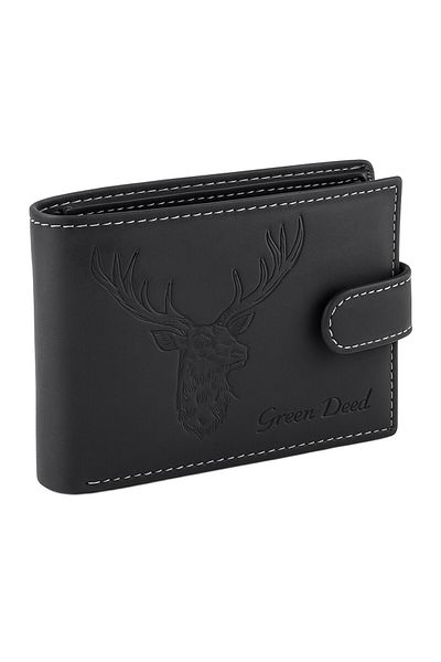 Micutz Men's genuine leather wallet personalized with Deer, Compatible with Bulletin, RFID Protection