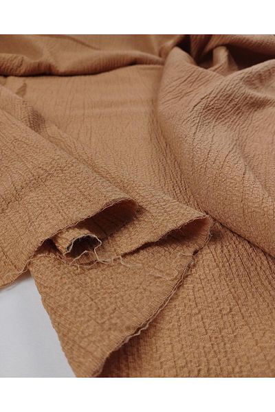 Kumaş Parça Seersucker Woven in Milk Brown Color (Width 130 cm X Length 250 cm)