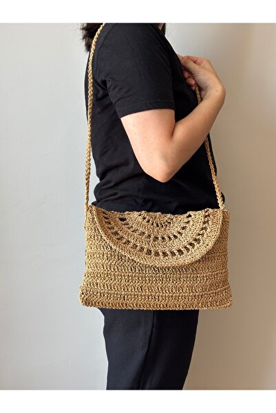 MSM Çanta El Örgüsü Çanta El Yapımı Çanta Yazlık Çanta Baget Çanta Kağıt İpten Çanta